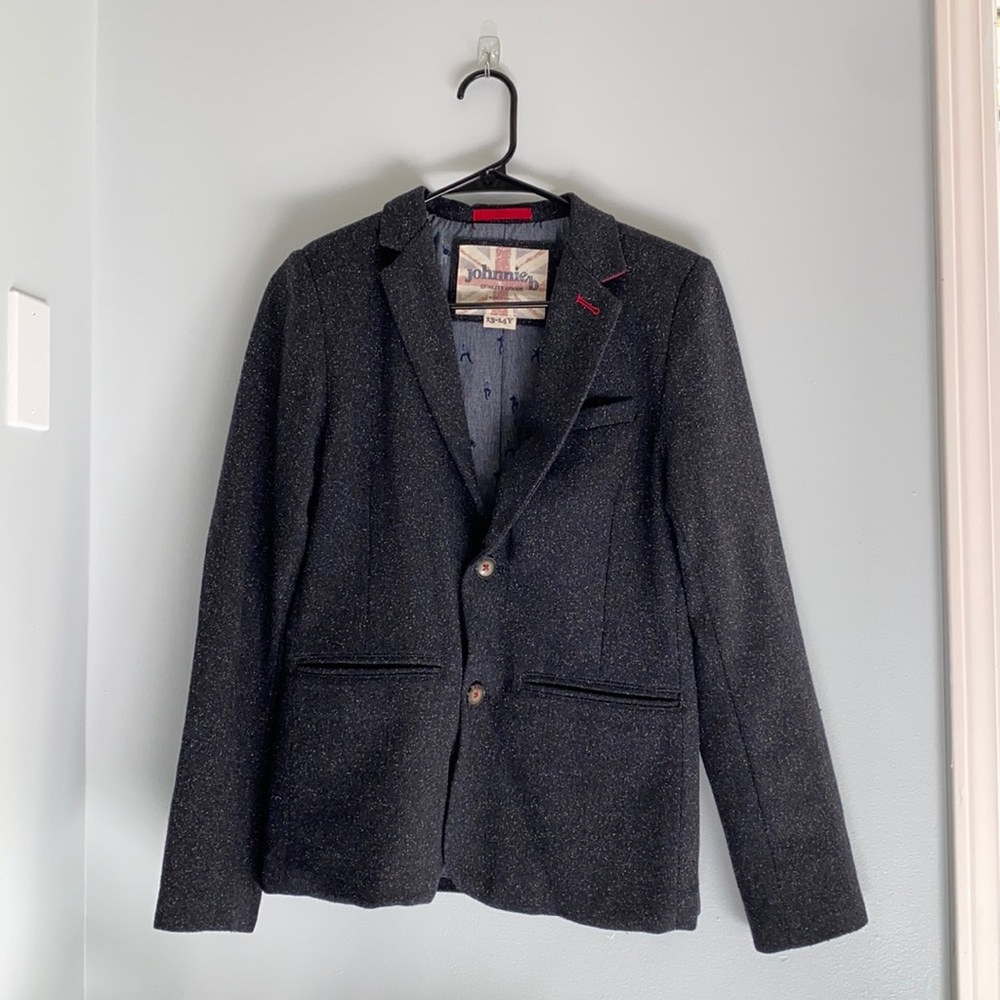 Mini Boden / Johnnie B for Boden boys grey wool blazer